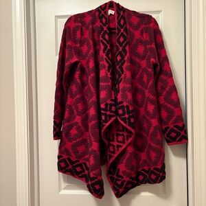 Lucky Brand Red and Black Women's Sweater